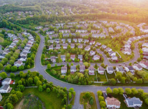 Residential neighborhood from sky