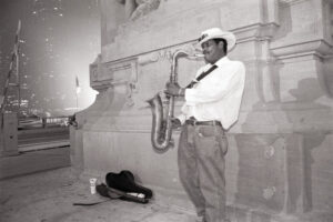 Chicago blues saxophone player