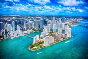 Sky view of downtown Miami, Florida