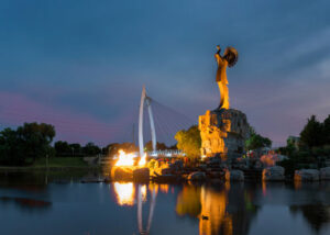 Keeper of the plains statue in Wichita, Kansas