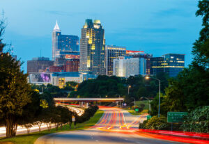 Raleigh, North Carolina at night