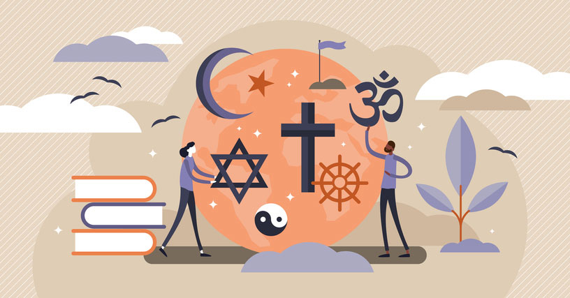 Religions of the world illustration