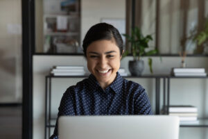 student learning online at home