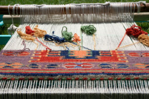 Turkish rug on loom