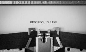 Content is King typed on typewriter
