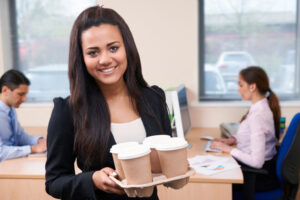 Intern getting coffees for coworkers