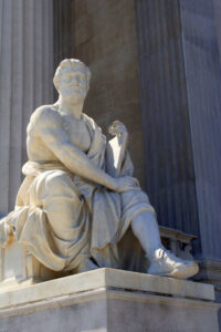 Historian Tacitus statue outside Vienna parliament 