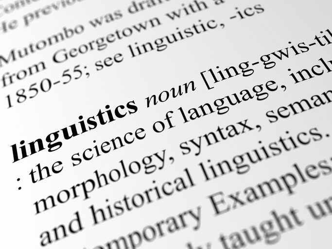 Linguistics in dictionary page