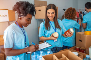 Small, young group working at a charitable foundation