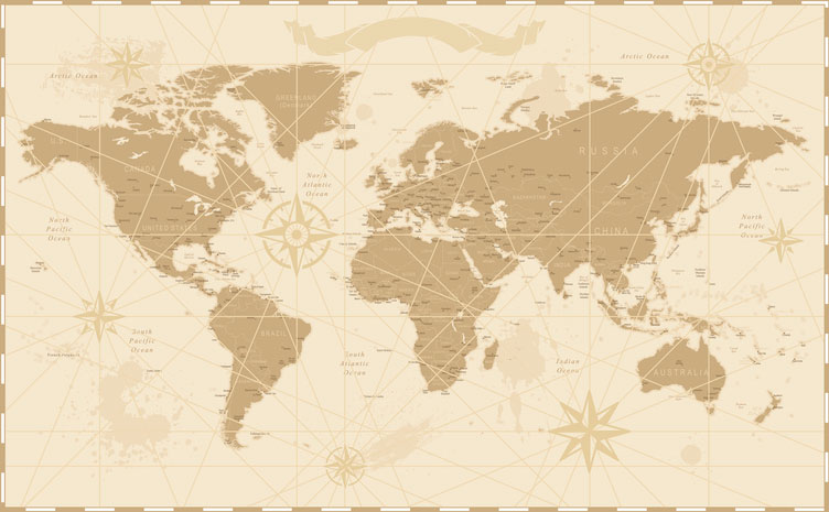 Vintage world map